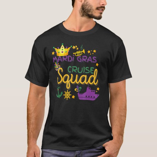 Mardi Gras Costume laat de Shenanigans met kralen  T-shirt (Voorkant)