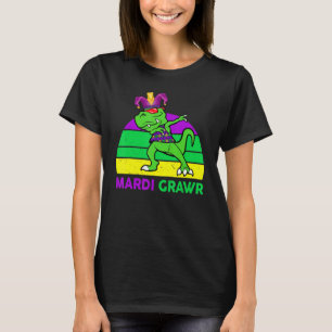 Mardi Gras Costume Mardi Grawr Dabbing Dinosaur Fu T-shirt