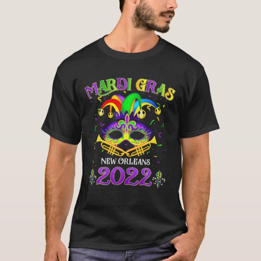 Mardi Gras Costume Mask Design - Mardi Gras 2022 T-shirt (Voorkant)