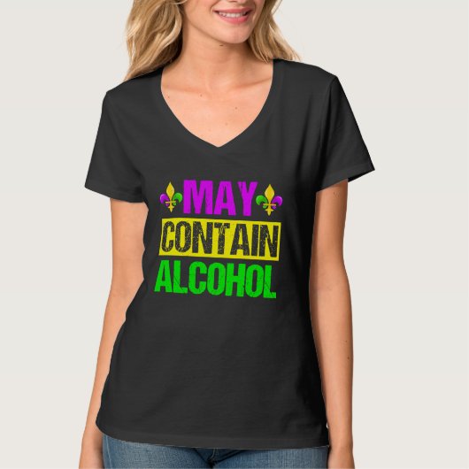 Mardi Gras Costume May Contain Alcohol  Party Men  T-shirt (Voorkant)