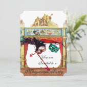 MARDI GRAS COSTUME PARTY MASQUERADE MASKS THEATER KAART (Staand voorkant)