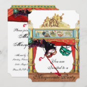 MARDI GRAS COSTUME PARTY MASQUERADE MASKS THEATER KAART (Voorkant / Achterkant)