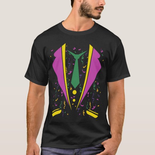 Mardi Gras Costume Tuxedo Carnival Parade Mardi T-shirt (Voorkant)