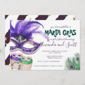 Mardi Gras Couple's Douche Kaart (Voorkant / Achterkant)