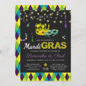 Mardi Gras Couple's Shower Invitation (Voorkant / Achterkant)
