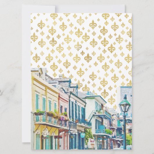 Mardi Gras Couple's Shower Invitation Kaart (Achterkant)