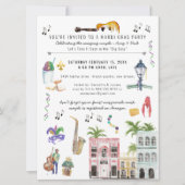 Mardi Gras Couple's Shower Invitation Kaart (Voorkant)
