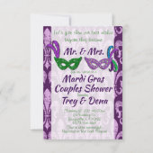 Mardi Gras Couples Shower Invite Kaart (Voorkant)