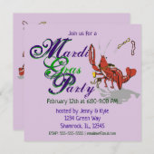 Mardi Gras Crawdad Kaart (Voorkant / Achterkant)