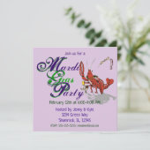 Mardi Gras Crawdad Kaart (Staand voorkant)