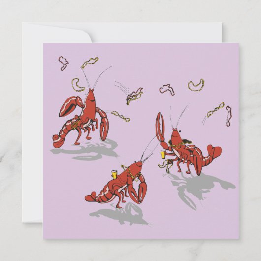 Mardi Gras Crawdad Kaart (Achterkant)