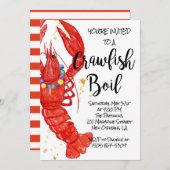Mardi Gras Crawfish Boil Uitnodiging (Voorkant / Achterkant)