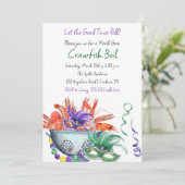 Mardi Gras Crawfish Boil Uitnodiging (Staand voorkant)