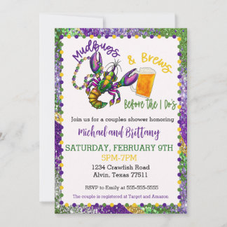 Mardi Gras Crawfish bruiloft douche uitnodiging
