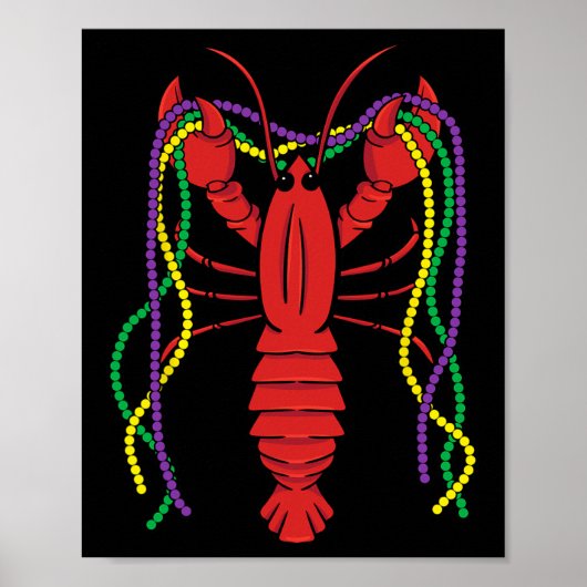 Mardi Gras Crawfish Costume Carnival Crayfish Cele Poster (Voorkant)