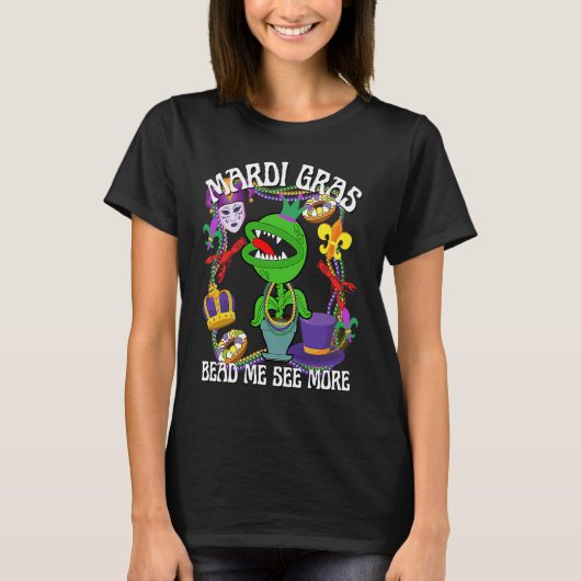 Mardi Gras Crawfish Crawdad Feed Me Beads Jester H T-shirt (Voorkant)