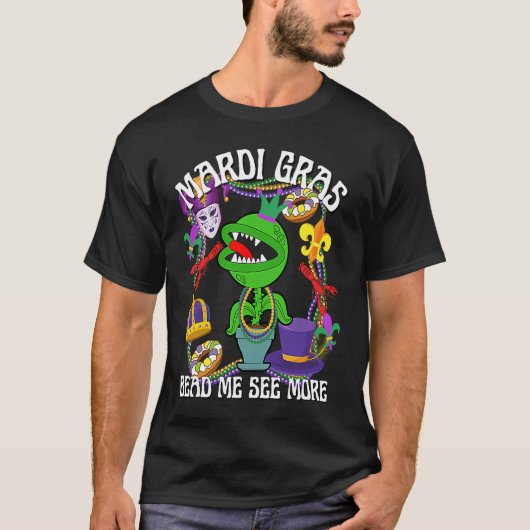 Mardi Gras Crawfish Crawdad Feed Me Beads Jester H T-shirt (Voorkant)