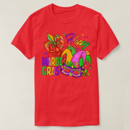 Mardi Gras Crawfish Feest voor mannen en vrouwen T-shirt (Design voorkant)