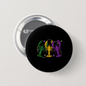 Mardi Gras Crawfish Funny Retro Parade Kostuum Adu Ronde Button 5,7 Cm (Voorkant /achterkant)