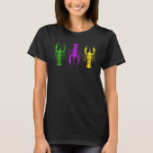 Mardi Gras Crawfish Jester Hat Bead Tee New Orlean T-shirt (Voorkant)