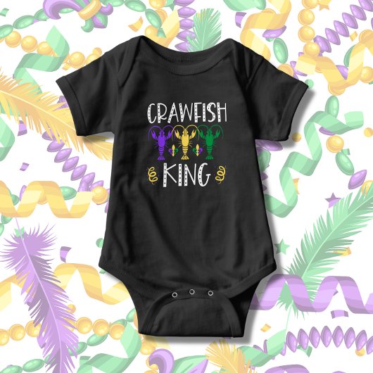 Mardi Gras Crawfish King Cute Romper