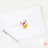 Mardi Gras Crawfish met Corn en Beads Ronde Sticker (Envelop)