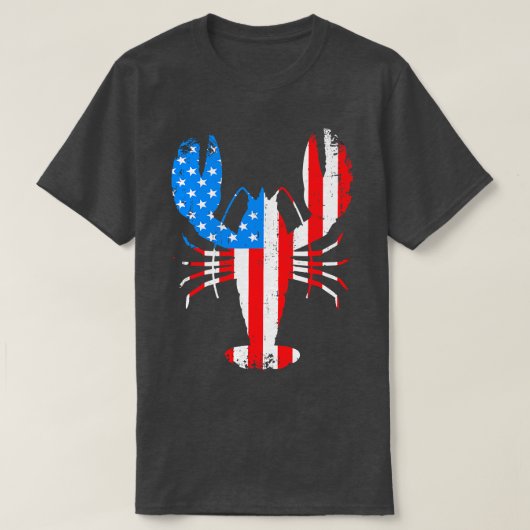Mardi Gras Crawfish met US American Stars en str T-shirt (Design voorkant)