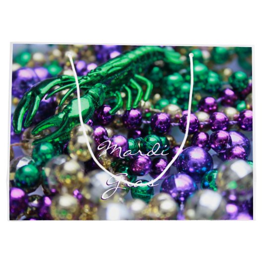 Mardi Gras Crawfish Party Favor Customize Gift Bag Groot Cadeauzakje (Achterkant)