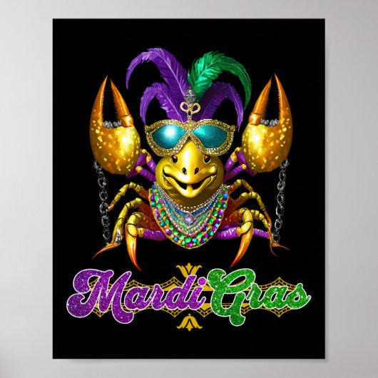 Mardi Gras Crawfish Party Kostuummasker veren zijn Poster (Voorkant)