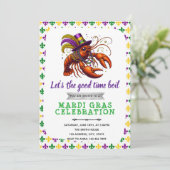 Mardi gras crawfish party uitnodiging (Staand voorkant)