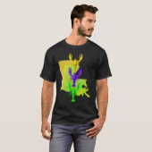 Mardi Gras crayfish, gele Louisiana kaartverf, M T-shirt (Voorkant volledig)