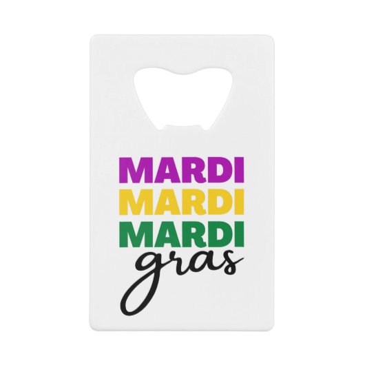 Mardi Gras Creditkaart Flessenopener (Voorkant)