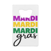 Mardi Gras Creditkaart Flessenopener (Achterkant)