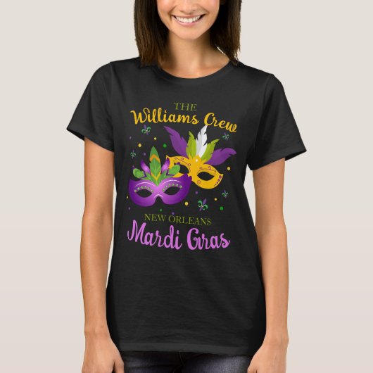 Mardi Gras Crew Custom Matching T shirt (Voorkant)