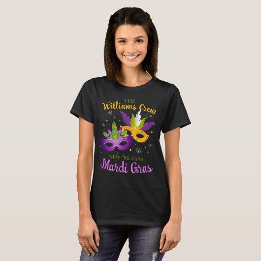 Mardi Gras Crew Custom Matching T shirt (Voorkant volledig)