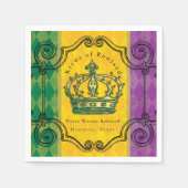 Mardi Gras Crown Aangepaste familienaam servetten (Voorkant)