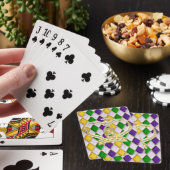 Mardi Gras Crown Harlequin Patroon Wit Pokerkaarten (Insitu)