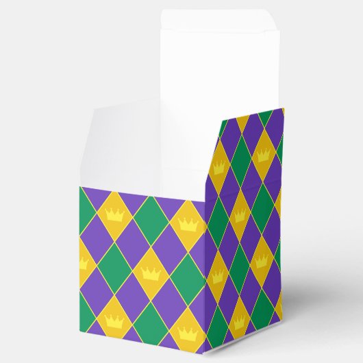 Mardi Gras Crown Pattern Bedankdoosjes (Geopend)