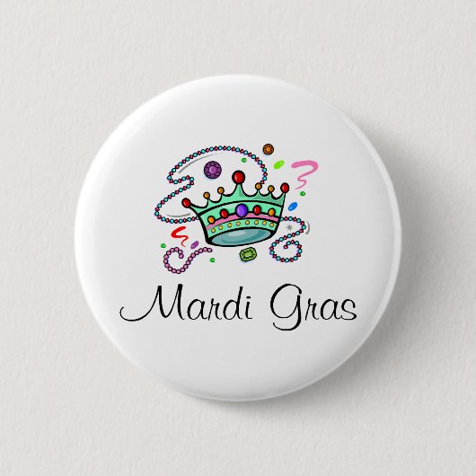 Mardi Gras Crown Ronde Button 5,7 Cm (Voorkant)