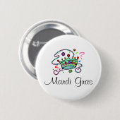Mardi Gras Crown Ronde Button 5,7 Cm (Voorkant /achterkant)