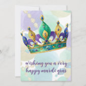 Mardi Gras Crown with Beads Greetings Feestdagenkaart (Voorkant)