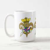 Mardi Gras Crowned fleur de lis Koffiemok (Links)