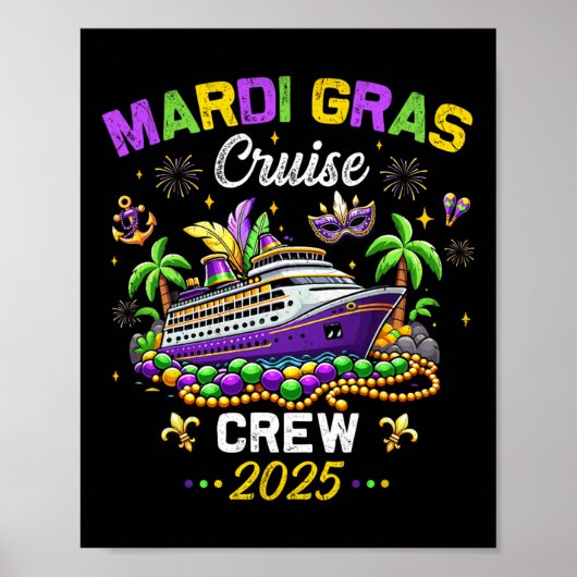 Mardi Gras Cruise 2025  Familie Matching Tri Poster (Voorkant)