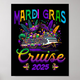 Mardi Gras Cruise Crew 2025 Familie Matching Trip Poster