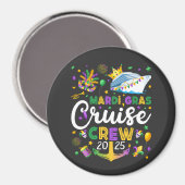 Mardi Gras Cruise Crew 2025 Matching Circle Magneet (Voorkant / Achterkant)
