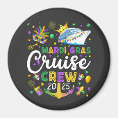 Mardi Gras Cruise Crew 2025 Matching Circle Magneet (Voorkant)