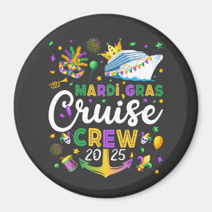 Mardi Gras Cruise Crew 2025 Matching Circle Magneet