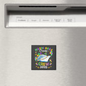 Mardi Gras Cruise Crew 2025 Matching Square Magneet (Insitu (Vaatwasser))