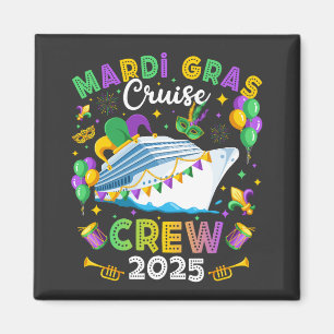 Mardi Gras Cruise Crew 2025 Matching Square Magneet