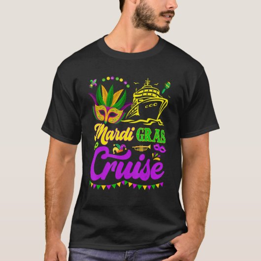Mardi Gras Cruise Crew Cruising Matching Group Cru T-shirt (Voorkant)